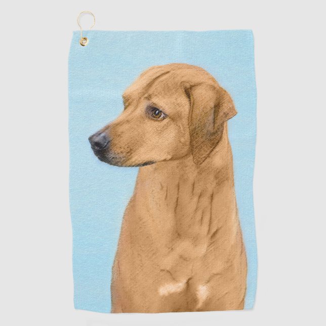 Rhodesian Ridgeback Painting - Original Dog Art Golf Towel (Front)