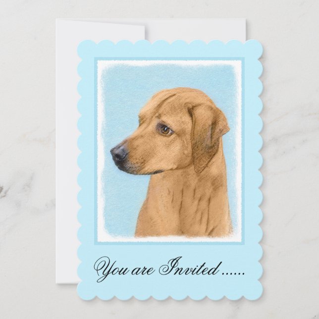 Rhodesian Ridgeback Painting - Original Dog Art Invitation (Front)