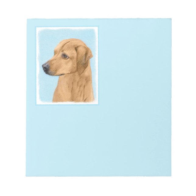 Rhodesian Ridgeback Painting - Original Dog Art Notepad (Front)
