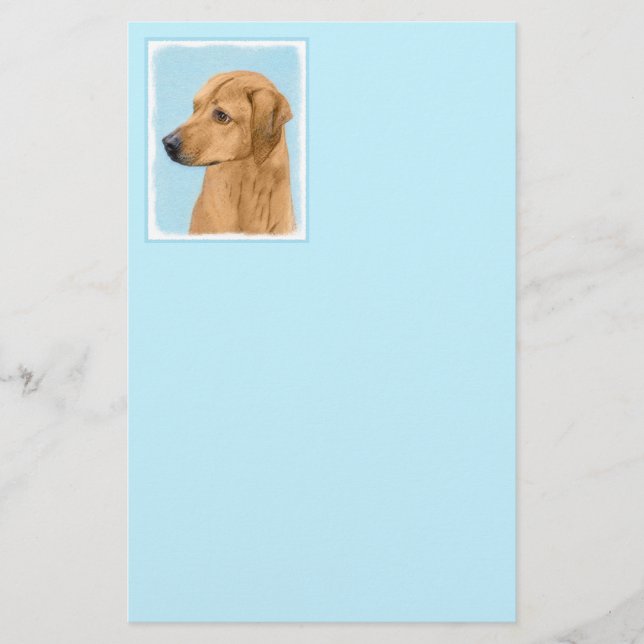 Rhodesian Ridgeback Painting - Original Dog Art Stationery (Front)