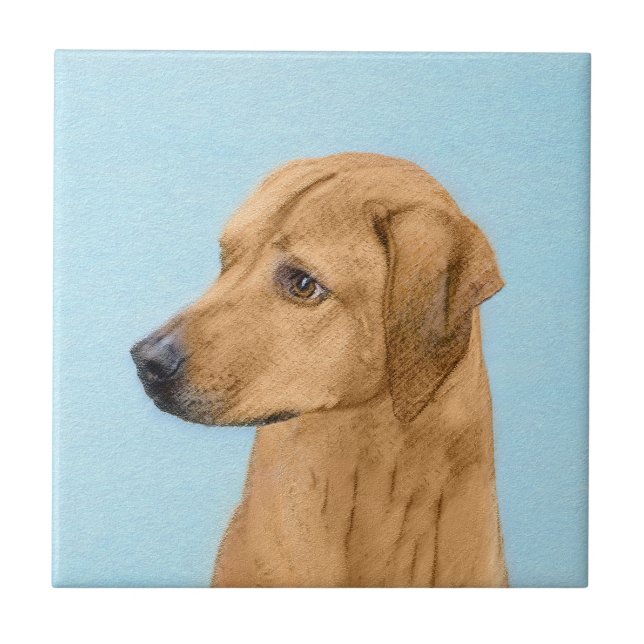 Rhodesian Ridgeback Painting - Original Dog Art Tile (Front)