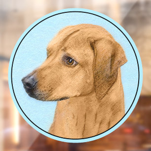 Rhodesian Ridgeback Painting - Original Dog Art Window Cling