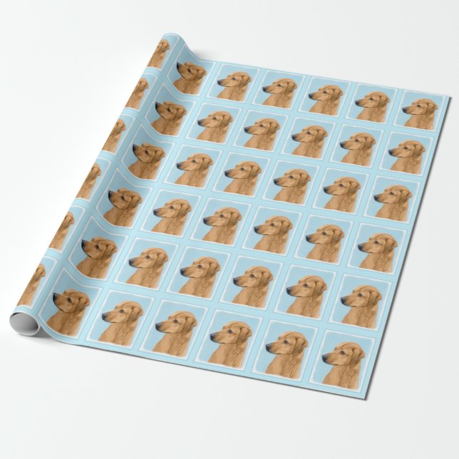 Rhodesian Ridgeback Painting - Original Dog Art Wrapping Paper (Unrolled)