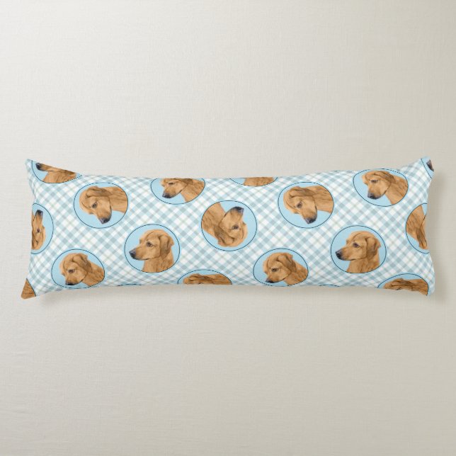 Rhodesian Ridgeback Painting Red Wheaten Dog Art Body Cushion (Front)