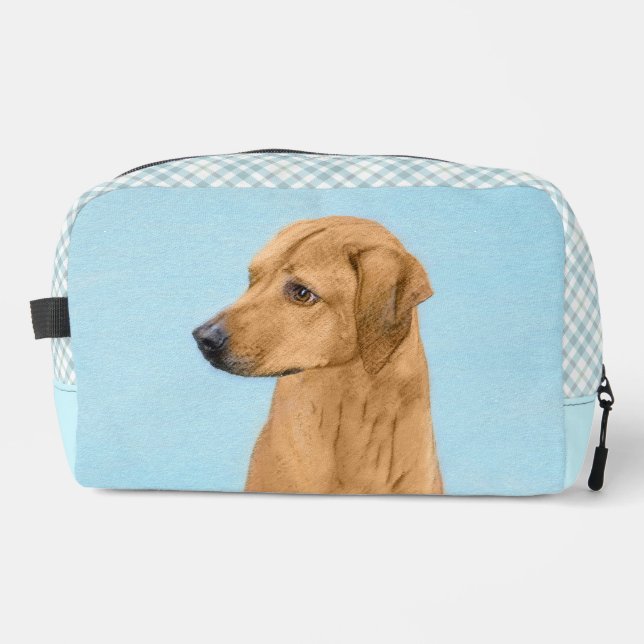 Rhodesian Ridgeback Painting Red Wheaten Dog Art Dopp Kit (Front)