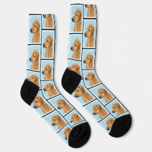 Rhodesian Ridgeback Painting Red Wheaten Dog Art Socks