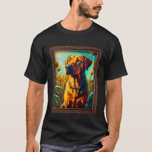 Rhodesian Ridgeback Painting Sunflower Flower Mum  T-Shirt
