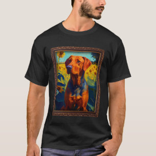 Rhodesian Ridgeback Painting Sunflower Flower Mum T-Shirt