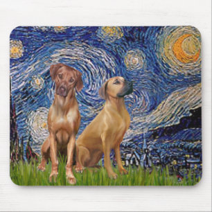 Rhodesian Ridgeback Pair - Starry Night Mouse Mat