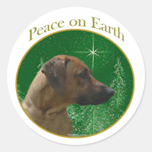 Rhodesian Ridgeback Peace Classic Round Sticker