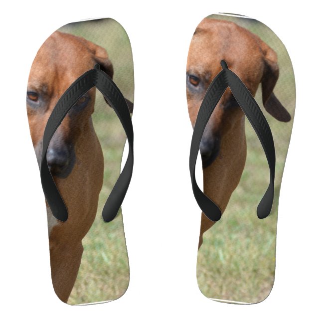 Rhodesian Ridgeback Prancing Flip Flops (Footbed)