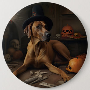 Rhodesian Ridgeback Pumpkins Halloween Scary 6 Cm Round Badge