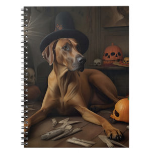Rhodesian Ridgeback Pumpkins Halloween Scary Notebook