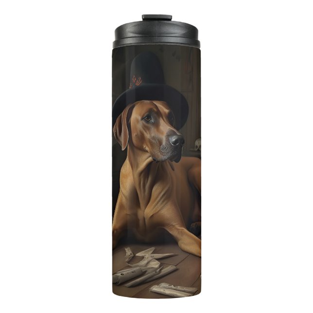 Rhodesian Ridgeback Pumpkins Halloween Scary Thermal Tumbler (Front)