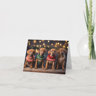 Rhodesian Ridgeback Puppies Christmas Card