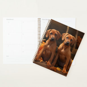 Rhodesian Ridgeback Puppy Autumn Delight Pumpkin  Planner