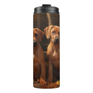 Rhodesian Ridgeback Puppy Autumn Delight Pumpkin  Thermal Tumbler
