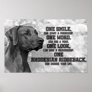Rhodesian Ridgeback Quotes Poster