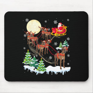 Rhodesian Ridgeback Reindeer Christmas Dog Riding Mouse Mat