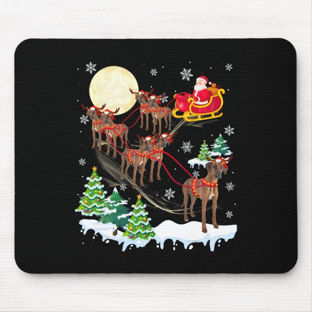 Rhodesian Ridgeback Reindeer Christmas Dog Riding  Mouse Mat (Front)