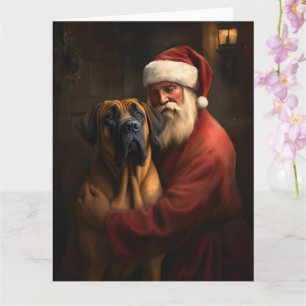 Rhodesian Ridgeback Santa Claus Festive Christmas Card