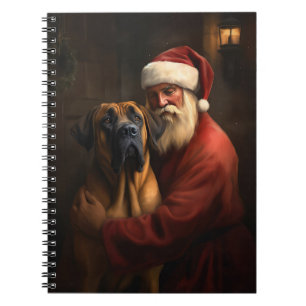 Rhodesian Ridgeback Santa Claus Festive Christmas Notebook
