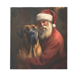 Rhodesian Ridgeback Santa Claus Festive Christmas Notepad