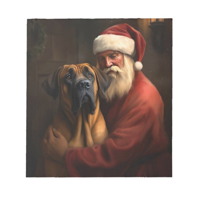 Rhodesian Ridgeback Santa Claus Festive Christmas Notepad (Front)