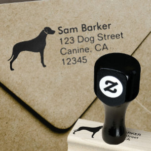 Rhodesian Ridgeback Silhouette Return Address Rubber Stamp