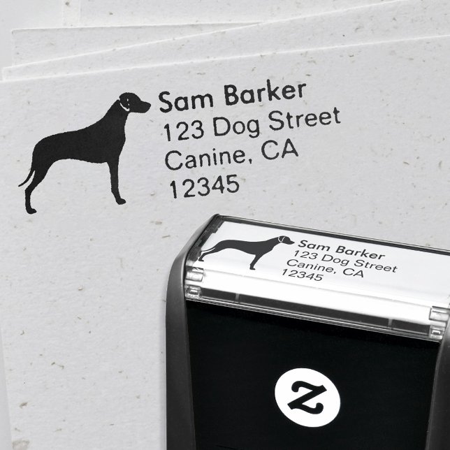 Rhodesian Ridgeback Silhouette Return Address Self-inking Stamp (Creator Uploaded)