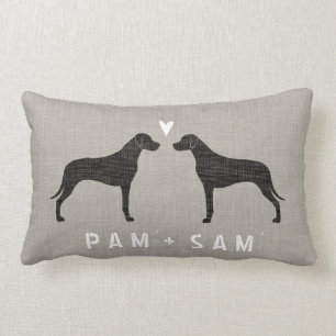 Rhodesian Ridgeback Silhouettes Love - Personalise Lumbar Cushion