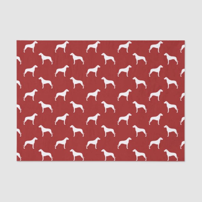 Rhodesian Ridgeback Silhouettes Pattern Red Tissue Paper (Front)