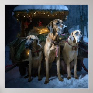 Rhodesian Ridgeback Snowy Sleigh Christmas Decor