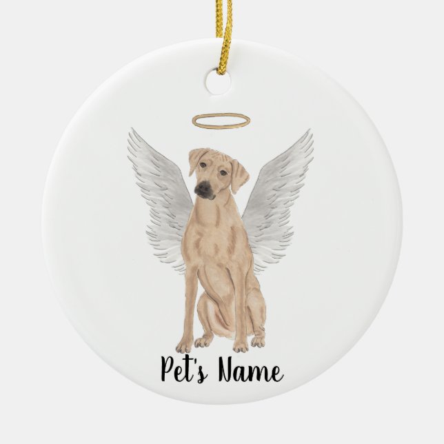 Rhodesian Ridgeback Sympathy Memorial  Ceramic Tree Decoration (Front)
