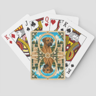 Rhodesian Ridgeback, Vintage Watercolor Dog Art Playing Cards