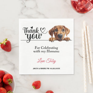 Rhodesian Ridgeback Wedding Thank You Napkin