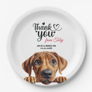 Rhodesian Ridgeback Wedding Thank You Paper Plate