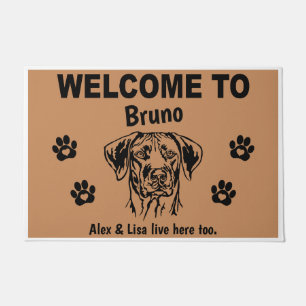 Rhodesian Ridgeback Welcome Personalized Custom Doormat