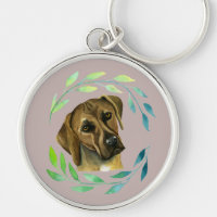 Rhodesian Ridgeback with a Wreath Watercolor