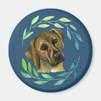 Rhodesian Ridgeback with a Wreath Watercolor
