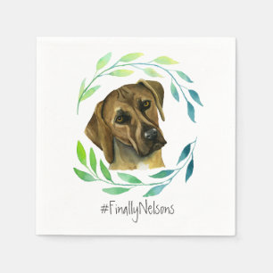 Rhodesian Ridgeback with a Wreath Watercolor Napkin