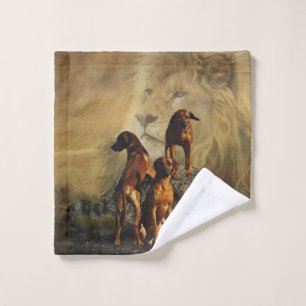 Rhodesian Ridgeback with Lion  Bath Towel Set
