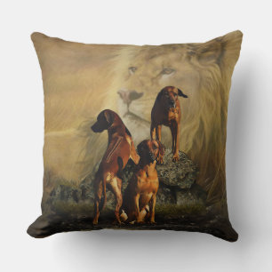 Rhodesian Ridgeback with Lion    Cushion