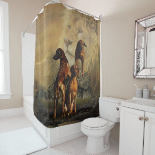 Rhodesian Ridgeback with Lion Shower Curtain
