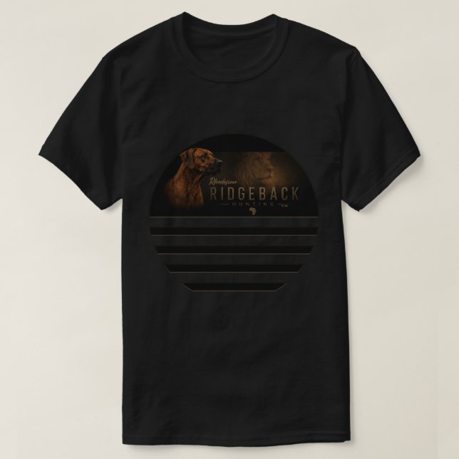 Rhodesian Ridgeback with Lion  T-Shirt (Design Front)