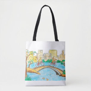 Rhodesian Ridgebacks ride Central Park tote Bag