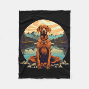 Rhodesian Ridgeck Dog Meditation Yoga Fleece Blanket