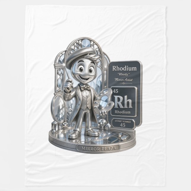 Rhodium character from the ATOMIVRA™ Fleece Blanket (Front)