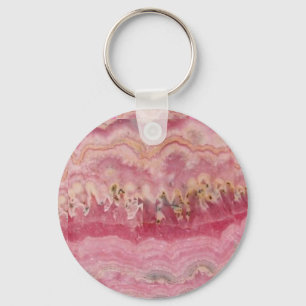 Rhodochrosite Gemstone Keychain