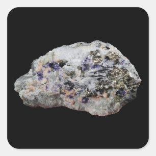 Rhodochrosite Pyrite Fluorite Tourmaline Crystal Square Sticker
